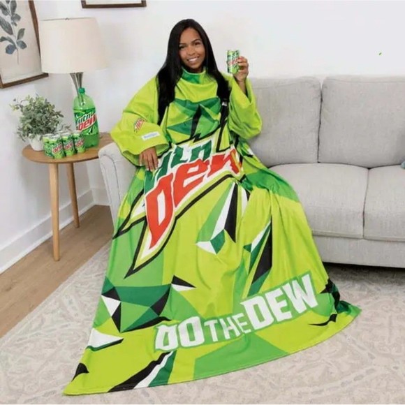 Mt. Dew SNUGGIE, The Original Wearable Soft Fleece Gamer Blanket, Green 71x54 - Picture 2 of 4
